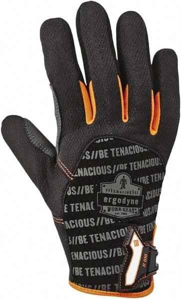 Ergodyne - Size S (7) Polyester Blend Work Gloves - For Mechanic's & Lifting, Uncoated, Hook & Loop Cuff, Full Fingered, Black, Paired - Industrial Tool & Supply