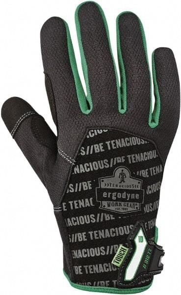 Ergodyne - Size L (9) Polyester Blend Work Gloves - For Mechanic's & Lifting, Uncoated, Hook & Loop Cuff, Full Fingered, Black, Paired - Industrial Tool & Supply