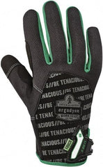 Ergodyne - Size L (9) Polyester Blend Work Gloves - For Mechanic's & Lifting, Uncoated, Hook & Loop Cuff, Full Fingered, Black, Paired - Industrial Tool & Supply