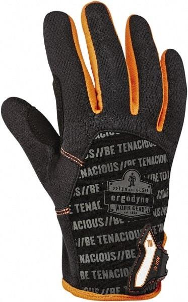 Ergodyne - Size 2XL (11) Polyester Blend Work Gloves - For Mechanic's & Lifting, Uncoated, Hook & Loop Cuff, Full Fingered, Black, Paired - Industrial Tool & Supply