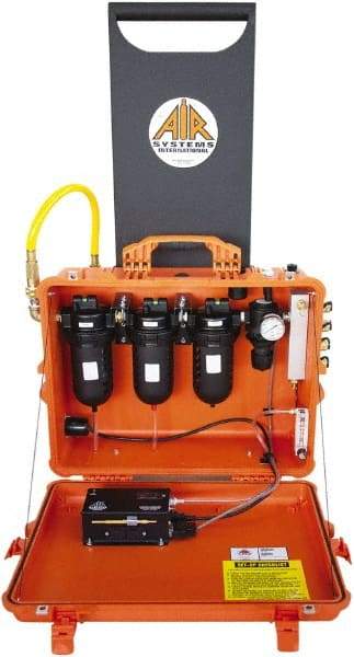 AIR Systems - 100 CFM Portable SAR Grade-D Filtration Blast-Air Cart - 8 Respirator Outlets, 1/2" Inlet, 1/4" Outlet - Industrial Tool & Supply