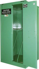 Securall Cabinets - 2 Door, Green Steel Standard Safety Cabinet for Flammable and Combustible Liquids - 67" High x 34" Wide x 34" Deep, Self Closing Door, 3 Point Key Lock, H Cylinder Capacity - Industrial Tool & Supply