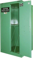 Securall Cabinets - 2 Door, Green Steel Standard Safety Cabinet for Flammable and Combustible Liquids - 46" High x 34" Wide x 34" Deep, Self Closing Door, 3 Point Key Lock, H Cylinder Capacity - Industrial Tool & Supply