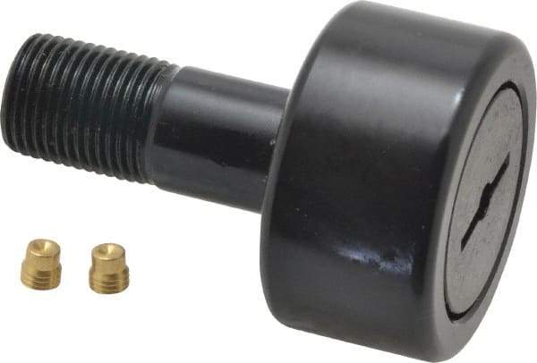 Accurate Bushing - 1-5/8" Roller Diam x 7/8" Width, 5/8" Stud Diam x 1-1/2" Length, Stud Cam Follower - Steel, 3/4" Thread Length, 5/8-18 Thread, 2-3/8" OAL, 5,560 Lb Dynamic Cap, 5,730 Lb Static Cap - Industrial Tool & Supply