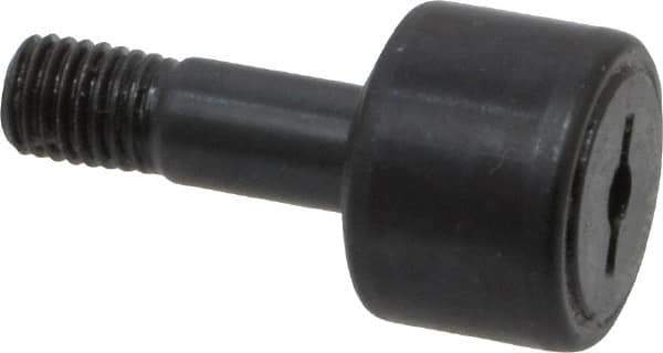 Accurate Bushing - 5/8" Roller Diam x 7/16" Width, 1/4" Stud Diam x 3/4" Length, Stud Cam Follower - Steel, 5/16" Thread Length, 1/4-28 Thread, 1-3/16" OAL, 1,320 Lb Dynamic Cap, 1,250 Lb Static Cap - Industrial Tool & Supply