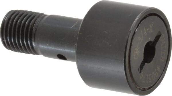 Accurate Bushing - 3/4" Roller Diam x 1/2" Width, 3/8" Stud Diam x 7/8" Length, Stud Cam Follower - Steel, 3/8" Thread Length, 3/8-24 Thread, 1-3/8" OAL, 2,140 Lb Dynamic Cap, 2,260 Lb Static Cap - Industrial Tool & Supply