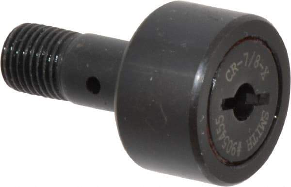 Accurate Bushing - 7/8" Roller Diam x 1/2" Width, 3/8" Stud Diam x 7/8" Length, Stud Cam Follower - Steel, 3/8" Thread Length, 3/8-24 Thread, 1-3/8" OAL, 2,140 Lb Dynamic Cap, 2,260 Lb Static Cap - Industrial Tool & Supply