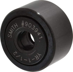 Accurate Bushing - 7/16" Bore, 1-1/2" Roller Diam x 7/8" Roller Width, Steel Yoke Cam Follower - 5,560 Lb Dynamic Load Capacity, 15/16" Overall Width - Industrial Tool & Supply