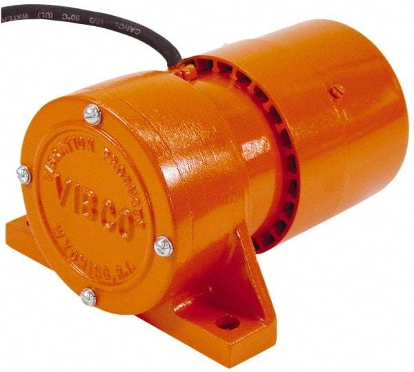 Vibco - 1 Phase, 1.4 Amp, 115 Volt, 7-1/2" Long, Electric Vibrators - 0 to 40 Lbs. Force, 45 Decibels - Industrial Tool & Supply