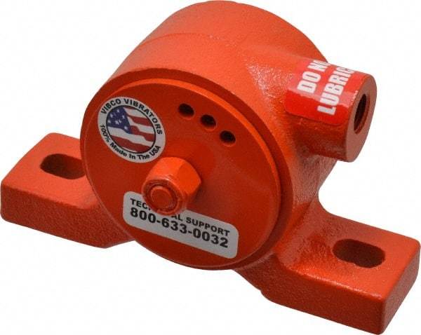 Vibco - 160 Lb. Force, 8 Cubic Feet per Minute, 12,000 RPM, 70 Decibel, Pneumatic Vibrator - 5-1/16" Long x 1-5/16" Wide x 2-5/16" High, 1/4 Port Inlet - Industrial Tool & Supply