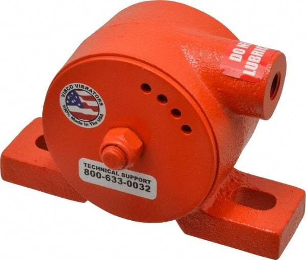 Vibco - ,500 Lb. Force, 10-1/2 Cubic Feet per Minute, 7,200 RPM, 70 Decibel, Pneumatic Vibrator - 5-3/8" Long x 1-1/2" Wide x 3-1/2" High, 1/4 Port Inlet - Industrial Tool & Supply