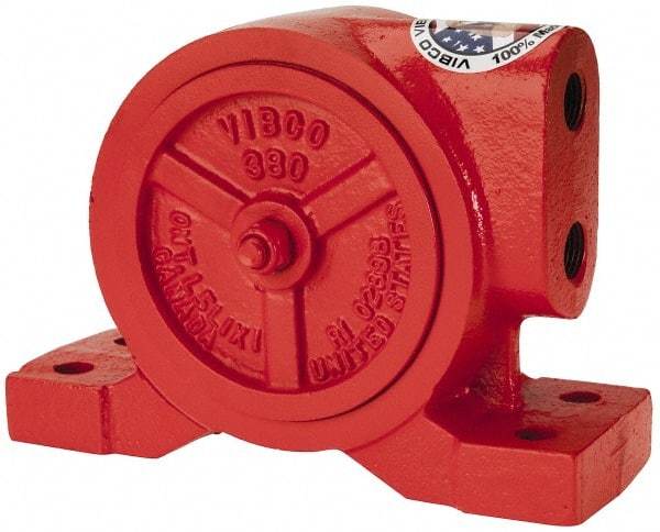 Vibco - 600 Lb. Force, 20 Cubic Feet per Minute, 6,500 RPM, 78 Decibel, Pneumatic Vibrator - 6-5/8" Long x 2-1/8" Wide x 4-7/8" High, 3/8 Port Inlet, 3/8 Port Outlet - Industrial Tool & Supply