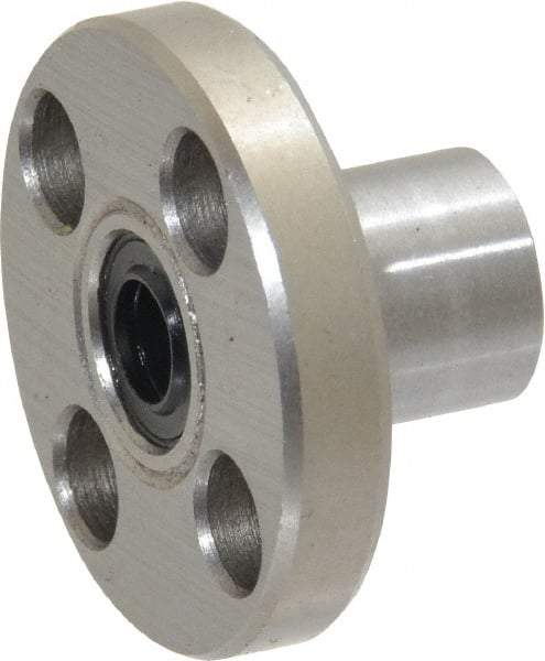 Value Collection - 1/4" ID, Round Flanged Single Linear Bearing - 1/2" OD - Industrial Tool & Supply