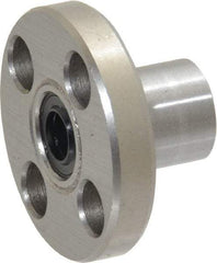 Value Collection - 1/4" ID, Round Flanged Single Linear Bearing - 1/2" OD - Industrial Tool & Supply
