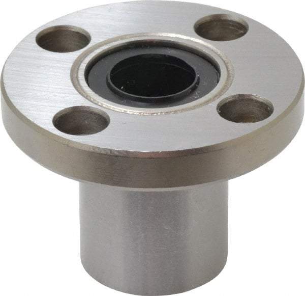 Value Collection - 1/2" ID, Round Flanged Single Linear Bearing - 7/8" OD - Industrial Tool & Supply