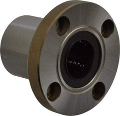 Value Collection - 3/4" ID, Round Flanged Single Linear Bearing - 1-1/4" OD - Industrial Tool & Supply