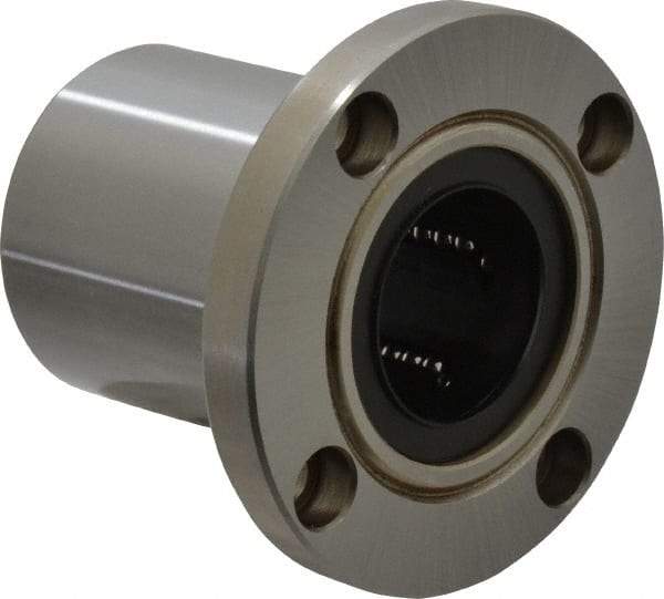 Value Collection - 1-1/4" ID, Round Flanged Single Linear Bearing - 2" OD - Industrial Tool & Supply