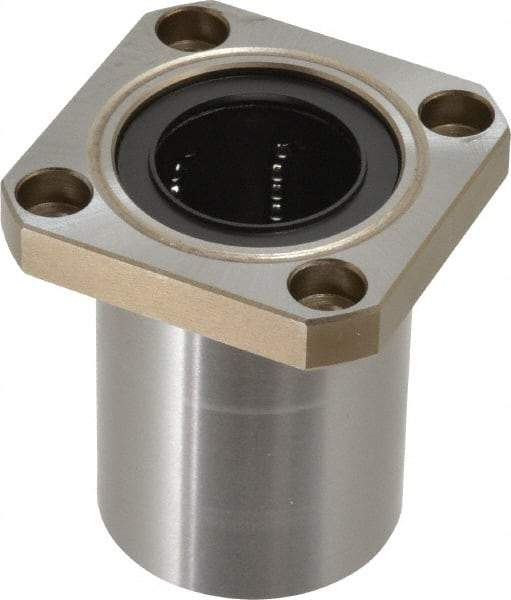 Value Collection - 1/4" ID, Square Flanged Single Linear Bearing - 1/2" OD - Industrial Tool & Supply