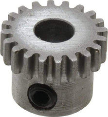Boston Gear - 32 Pitch, 5/8" Pitch Diam, 20 Tooth Spur Gear - 0.188" Face Width, 1/4" Bore Diam, 0.52" Hub Diam, 14.5° Pressure Angle, Steel - Industrial Tool & Supply