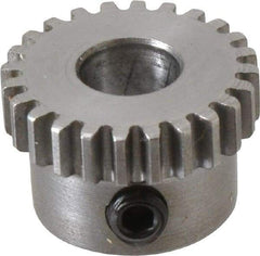 Boston Gear - 32 Pitch, 3/4" Pitch Diam, 24 Tooth Spur Gear - 0.188" Face Width, 5/16" Bore Diam, 0.64" Hub Diam, 14.5° Pressure Angle, Steel - Industrial Tool & Supply