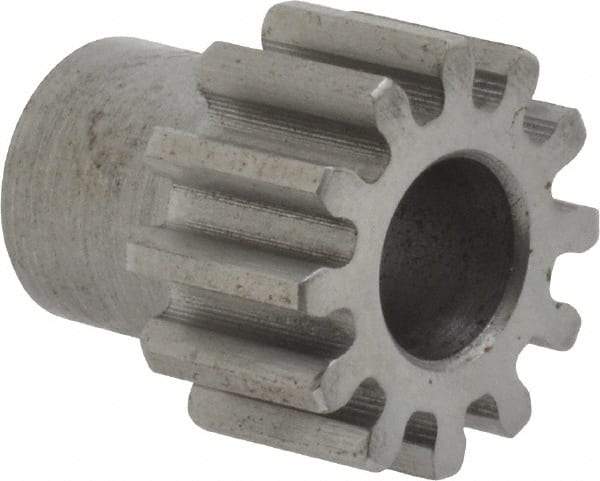 Boston Gear - 20 Pitch, 0.6" Pitch Diam, 12 Tooth Spur Gear - 3/8" Face Width, 5/16" Bore Diam, 0.46" Hub Diam, 14.5° Pressure Angle, Steel - Industrial Tool & Supply