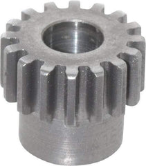 Boston Gear - 20 Pitch, 0.8" Pitch Diam, 16 Tooth Spur Gear - 3/8" Face Width, 3/8" Bore Diam, 0.66" Hub Diam, 14.5° Pressure Angle, Steel - Industrial Tool & Supply