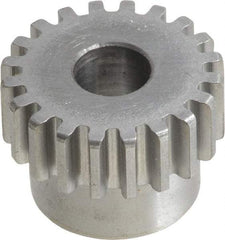 Boston Gear - 20 Pitch, 1" Pitch Diam, 20 Tooth Spur Gear - 3/8" Face Width, 3/8" Bore Diam, 0.84" Hub Diam, 14.5° Pressure Angle, Steel - Industrial Tool & Supply