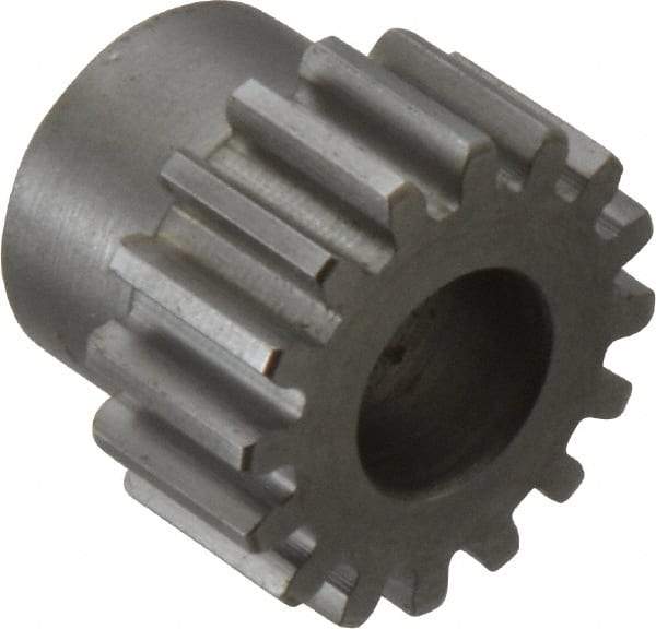 Boston Gear - 16 Pitch, 1" Pitch Diam, 16 Tooth Spur Gear - 1/2" Face Width, 1/2" Bore Diam, 0.81" Hub Diam, 14.5° Pressure Angle, Steel - Industrial Tool & Supply