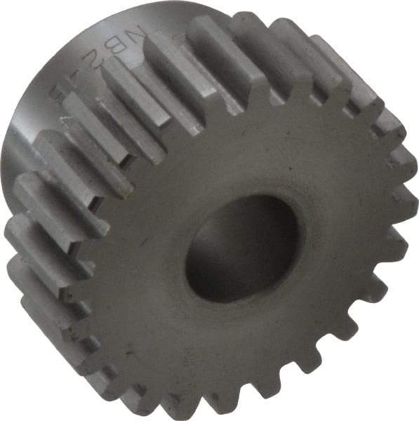 Boston Gear - 16 Pitch, 1-1/2" Pitch Diam, 24 Tooth Spur Gear - 1/2" Face Width, 1/2" Bore Diam, 1.2" Hub Diam, 14.5° Pressure Angle, Steel - Industrial Tool & Supply