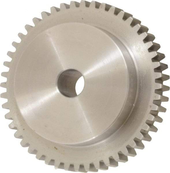 Boston Gear - 16 Pitch, 3" Pitch Diam, 48 Tooth Spur Gear - 1/2" Face Width, 1/2" Bore Diam, 2.19" Hub Diam, 14.5° Pressure Angle, Steel - Industrial Tool & Supply