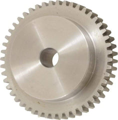 Boston Gear - 16 Pitch, 3" Pitch Diam, 48 Tooth Spur Gear - 1/2" Face Width, 1/2" Bore Diam, 2.19" Hub Diam, 14.5° Pressure Angle, Steel - Industrial Tool & Supply