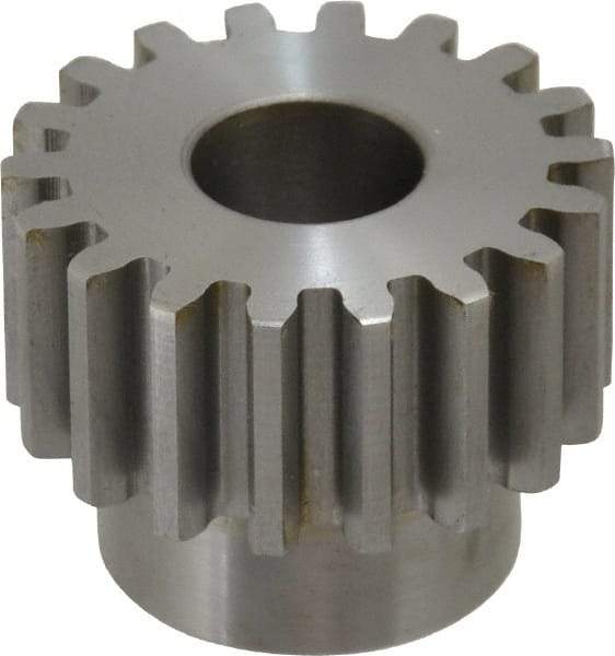Boston Gear - 12 Pitch, 1-1/2" Pitch Diam, 18 Tooth Spur Gear - 3/4" Face Width, 5/8" Bore Diam, 1.15" Hub Diam, 14.5° Pressure Angle, Steel - Industrial Tool & Supply