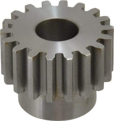 Boston Gear - 12 Pitch, 1-1/2" Pitch Diam, 18 Tooth Spur Gear - 3/4" Face Width, 5/8" Bore Diam, 1.15" Hub Diam, 14.5° Pressure Angle, Steel - Industrial Tool & Supply
