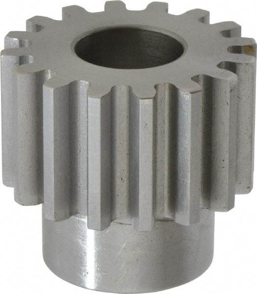Boston Gear - 10 Pitch, 1.6" Pitch Diam, 16 Tooth Spur Gear - 1" Face Width, 3/4" Bore Diam, 1.22" Hub Diam, 14.5° Pressure Angle, Steel - Industrial Tool & Supply