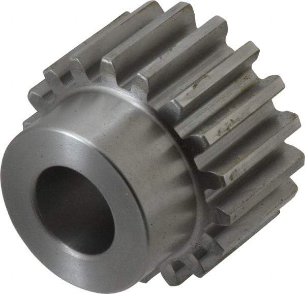 Boston Gear - 10 Pitch, 1.8" Pitch Diam, 18 Tooth Spur Gear - 1" Face Width, 3/4" Bore Diam, 1.42" Hub Diam, 14.5° Pressure Angle, Steel - Industrial Tool & Supply