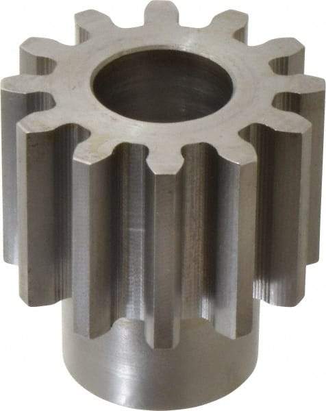 Boston Gear - 6 Pitch, 2" Pitch Diam, 12 Tooth Spur Gear - 1-1/2" Face Width, 1" Bore Diam, 1.46" Hub Diam, 14.5° Pressure Angle, Steel - Industrial Tool & Supply
