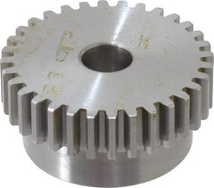 Boston Gear - 16 Pitch, 2" Pitch Diam, 32 Tooth Spur Gear - 0.313" Face Width, 1/2" Bore Diam, 1.7" Hub Diam, 14.5° Pressure Angle, Steel - Industrial Tool & Supply