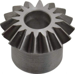Boston Gear - 16 Pitch, 1" Pitch Diam, 16 Tooth Miter Gear - 0.23" Face Width, 3/8" Bore Diam, 3/4" Hub Diam, 20° Pressure Angle, Steel - Industrial Tool & Supply
