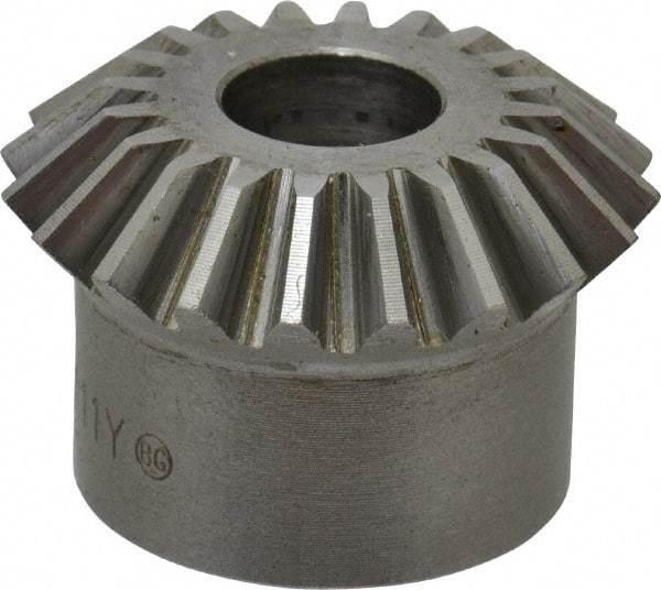 Boston Gear - 16 Pitch, 1-1/4" Pitch Diam, 20 Tooth Miter Gear - 0.28" Face Width, 7/16" Bore Diam, 1" Hub Diam, 20° Pressure Angle, Steel - Industrial Tool & Supply