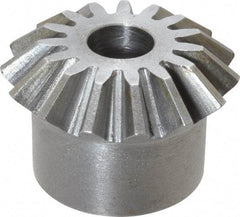 Boston Gear - 12 Pitch, 1-1/4" Pitch Diam, 15 Tooth Miter Gear - 0.29" Face Width, 3/8" Bore Diam, 1" Hub Diam, 20° Pressure Angle, Steel - Industrial Tool & Supply