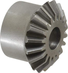 Boston Gear - 12 Pitch, 1-1/2" Pitch Diam, 18 Tooth Miter Gear - 0.33" Face Width, 1/2" Bore Diam, 1-1/4" Hub Diam, 20° Pressure Angle, Steel - Industrial Tool & Supply