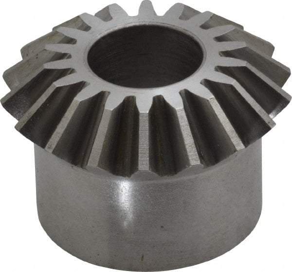 Boston Gear - 12 Pitch, 1-1/2" Pitch Diam, 18 Tooth Miter Gear - 0.33" Face Width, 5/8" Bore Diam, 1-1/4" Hub Diam, 20° Pressure Angle, Steel - Industrial Tool & Supply