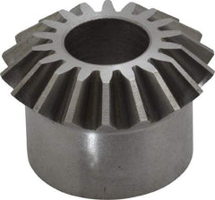 Boston Gear - 12 Pitch, 1-1/2" Pitch Diam, 18 Tooth Miter Gear - 0.33" Face Width, 5/8" Bore Diam, 1-1/4" Hub Diam, 20° Pressure Angle, Steel - Industrial Tool & Supply