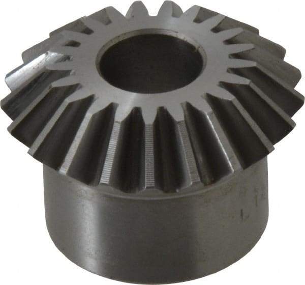 Boston Gear - 12 Pitch, 1-3/4" Pitch Diam, 21 Tooth Miter Gear - 0.4" Face Width, 5/8" Bore Diam, 1.38" Hub Diam, 20° Pressure Angle, Steel - Industrial Tool & Supply