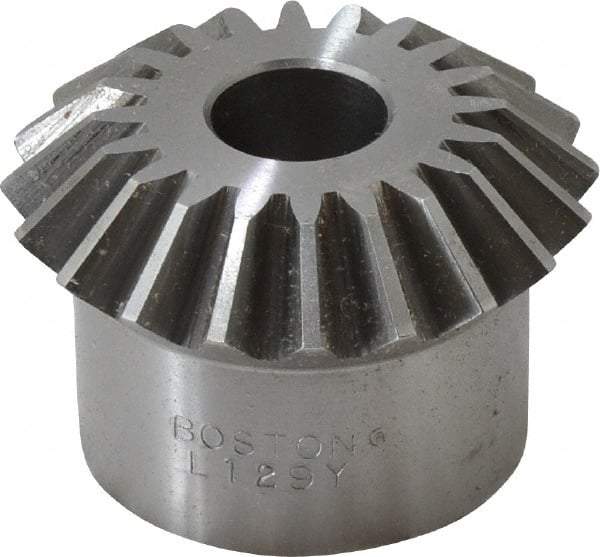 Boston Gear - 10 Pitch, 2" Pitch Diam, 20 Tooth Miter Gear - 0.45" Face Width, 5/8" Bore Diam, 1.62" Hub Diam, 20° Pressure Angle, Steel - Industrial Tool & Supply