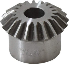 Boston Gear - 10 Pitch, 2" Pitch Diam, 20 Tooth Miter Gear - 0.45" Face Width, 5/8" Bore Diam, 1.62" Hub Diam, 20° Pressure Angle, Steel - Industrial Tool & Supply