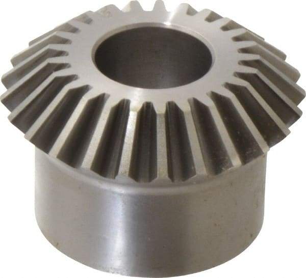 Boston Gear - 10 Pitch, 2-1/2" Pitch Diam, 25 Tooth Miter Gear - 0.56" Face Width, 1" Bore Diam, 2" Hub Diam, 20° Pressure Angle, Steel - Industrial Tool & Supply