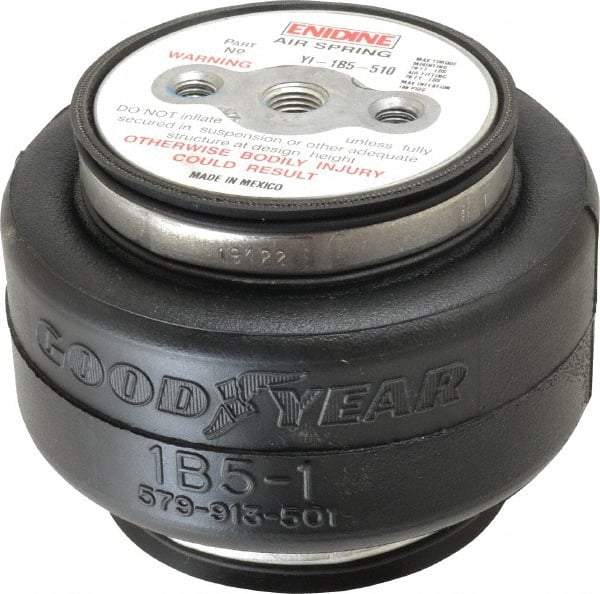 Value Collection - 100 psi Actuation: 530 Lb Ext, 1,620 Lb Compr, 3/8-16 & 3/8-16, 3" Stroke Len, Bellow Single Convolute Air Spring - 4.8" Extended Height, 1.8" Compressed Height, 6" Max OD at 100 psi, 195 to 1,560 Lb Capacity - Industrial Tool & Supply
