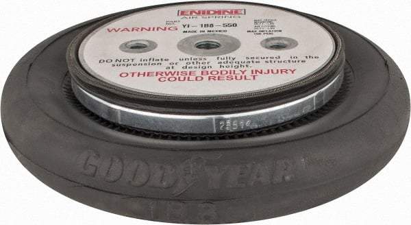Value Collection - 100 psi Actuation: 815 Lb Ext, 3,650 Lb Compr, 3/8-16 & 3/8-16, 3.8" Stroke Len, Bellow Single Convolute Air Spring - 5.6" Extended Height, 1.8" Compressed Height, 8.7" Max OD at 100 psi, 330 to 2,965 Lb Capacity - Industrial Tool & Supply