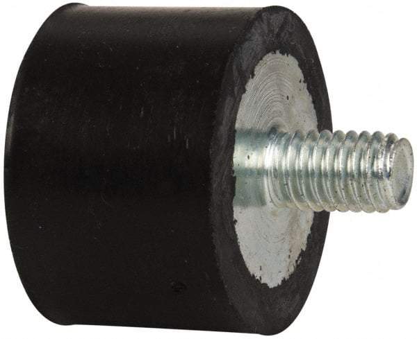Tech Products - 270 Lb Capacity, 3/8-16 Plate/Stud Vibration Isolator - 1-1/2" Diam, 1" High - Industrial Tool & Supply